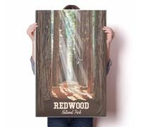 LIULAG Cuadro sobre Lienzo 40x60cm Sin Marco Redwood National Park Vintage Travel Poster Bar Wall Art Print Bathroom Home Design Vintage