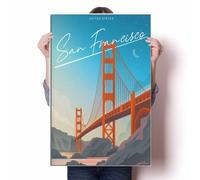 LIULAG Cuadro sobre Lienzo 40x60cm Sin Marco San Francisco Vintage Travel Poster Canvas Prints Picture Office Bar Bathroom Wall Art