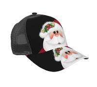 Liulannq Bonita gorra de béisbol de malla con diseño de Papá Noel, cálida, curvada, color sarga, deportivo, sombrero casual. Sé universal en todas las estaciones. Negro