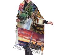 Liulannq Bufanda cálida con flecos de San Francisco, envuelta en felpa, chal suave, necesaria para otoño e invierno.