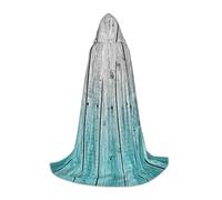 Liulannq Capa colorida unisex con capucha con fondo de paneles de madera, disfraz de bruja del diablo, accesorios de bata de Halloween, disfraces de rendimiento