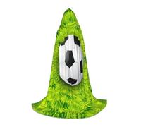 Liulannq Capa colorida unisex con capucha de fútbol sobre hierba, disfraz de bruja del diablo, accesorios de bata, disfraces de actuación