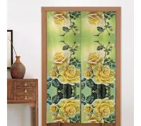 Liulannq Cortina de sombra de rosas amarillas, 89 x 142 cm, para evitar la luz solar y el polvo, hermosas decoraciones.