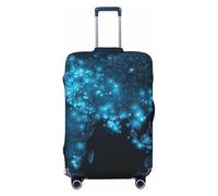 Liulannq Funda protectora de maleta con diseño de mapa del mundo, de alta elasticidad, que decora y protege tu maleta del polvo y los arañazos., Black, S