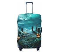 Liulannq Funda protectora de maleta de cementerio de calabaza de terror de alta elasticidad, que decora y protege tu maleta del polvo y los arañazos., Black, XL