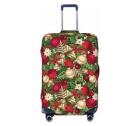 Liulannq Funda protectora para maleta, diseño de hojas de abeto, flores, bayas, alta elasticidad, que decora y protege tu maleta del polvo y los arañazos., Black, S