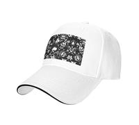 Liulannq Gorra de béisbol informal deportiva con personalidad punk blanca, gorra de béisbol clásica, unisex, circunferencia de gorra ajustable., blanco, Talla única