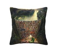 Liulannq Library Bookshelf Book Various Styles of Pillowcases, Backrest Coats, Pillow Coats and Outdoor Cushion Coats are suitable for indoor and outdoor use.