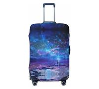 Liulannq Northern Lights - Funda protectora de alta elasticidad para maleta, que decora y protege tu maleta del polvo y los arañazos., Black, S