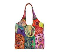 Liulannq Paraguas de papel al óleo, bolsa de lona con un solo hombro, bolsa de lona de color respetuoso con el medio ambiente, se puede reutilizar, súper duradera y lavable.