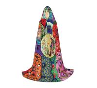 Liulannq Paraguas de papel al óleo, unisex, con capucha, capa colorida, disfraz de bruja del diablo, accesorios de bata de Halloween, disfraces de rendimiento