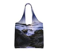 Liulannq Puerto Rico Beach - Bolsa de lona con un solo hombro, color respetuoso con el medio ambiente, se puede reutilizar, súper duradera y lavable.