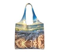 Liulannq Sea On The Boards - Bolsa de lona con un solo hombro, color respetuoso con el medio ambiente, se puede reutilizar, súper duradera y lavable.