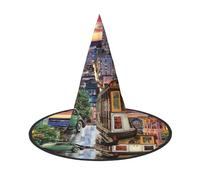 Liulannq Sombrero de bruja de Navidad de San Francisco, para hombre, adecuado para crear un ambiente festivo y juegos de rol, actividades y actuaciones.