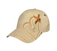 Liulannq Starfish in The Sand - Gorra de béisbol de ala curva, sombrero de sol de moda, color negro
