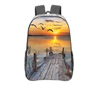 Liulannq Wild Goose By The Bridge - Mochila transparente con correa ajustable para el hombro, mochila escolar de gran capacidad, duradera y ligera, adecuada para adultos, niños, hombres y mujeres.