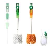 LIULINY 2 Piezas Cepillo para Botellas 5 en 1, Cepillo Limpia Biberones con Mango Largo, Limpiador Botella de Agua, Limpiador Biberones, para la Mayoría de Tazas, Vasos y Copas de Vino