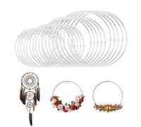 LIULINY 20 Piezas Metal Aros Floral Anillos, Atrapasueños Aros Metal Manualidades, 5/10/15/20 cm Diámetro, Diámetro del Alambre 3 mm para Técnica Envoltura, Anillo Atrapasueños Floristería