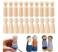 LIULINY 20 Piezas Muñecas de Figuras de Madera, 90mm Muñecos Madera, Sin Terminar Figuras (10 Hombres + 10 Mujeres) para Pintar Manualidades DIY Decoración Pintura, Talla Regalo Fiesta Cumpleaños