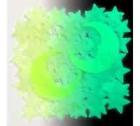 LIULINY 201 Piezas Pegatinas de Pared de Estrellas Luminosas, Estrellas Fluorescentes para Techo, Pegatina Fluorescente, Luna Que Brillan en la Oscuridad, para Decoración de Dormitorio de Niñas Niños