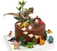 LIULINY 26 Piezas Dinosaurio Decoración para Tartas, 13 X Selva Decoracion Tartas Cumpleaños Dinosaurio, Decoraciones para Cake de Animales Decoraciones Tarta para Baby Showers, Cumpleaños Infantiles