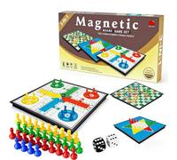 LIULINY 3 1 Parchis Magnetico Serpientes Escaleras, Ajedrez Avione Ajedrez