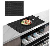 LIULINY 52 x 78 cm Esterilla Protectora de Inducción, Alfombrilla Protectora Cocina de Inducción, Reutilizable Alfombrilla Placa Almohadillas, Resistente al Calor Cubierta de Estufa de Placa (Negro)