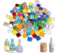 LIULINY 900g Baldosas para Mosaicos, 1x1cm Teselas para Mosaicos, Azulejos de Mosaico Mezclados del Color, Adecuado para Proyectos de Bricolaje Marcos de Fotos Jarrones Posavasos (Colores Aleatorios)