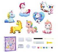 LIULINY Kit Pintura Unicornio Juguetes, Manualidades para Niños con 7 Diferente Unicornios, Juego para Pintar y Arte de Escayola, para Cumpleaños Unicornio Regalo para Niña Niños 4 5 6 7 8 9 años