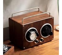 LIULIQ Caja Automática para Dar Cuerda a Relojes, Caja Expositora con Motor Silencioso Y 4 Modos De Rotación, Madera Maciza De Nogal Negro, Rotación Alterna En Sentido Horario Y Antihorario