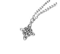 liuliu Collar con Colgante de Nudo Celta irlandés de Buena Suerte de Plata esterlina con Caja de Regalo joyería de Moda para Mujer Encanto de Nudo de Plata