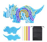 Liuliushun Silicona Tablero sensorial de diseño de Doble Cara, sensorial Tabla de Silicona, Juguete sensoriales para Adultos, Autismo, estrés, TDAH y ansiedad, con Bolsa de Viaje y 12 Cables