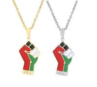 Liumarvexia 2 collares con colgante de mapa, collares de bandera de mapa de Palestina, collar clásico con colgante de hip hop palestino, joyería para mujeres y hombres, regalo de joyería de moda, 50cm