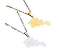 Liumarvexia 2 collares de mapa de las ciudades armenias y bandera para mujeres y hombres, collar con colgante de ciudades armenias, accesorios de joyería de mapa de acero inoxidable, 50cm, Acero
