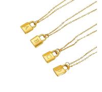 Liumarvexia A-Z - Collar con colgante de inicial mayúscula para mujeres y niñas, joyería de moda con forma de candado y letras para cumpleaños, 50CM, Otros