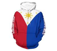 Liumarvexia Sudadera con capucha para hombre con estampado de bandera de Filipinas, suéter para mujer, impresión 3D, manga larga, sudadera informal con bolsillo grande Kanga, unisex, con capucha, ropa