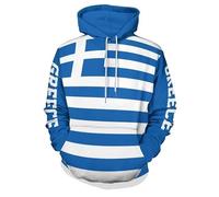 Liumarvexia Sudadera con capucha para hombre con estampado de la bandera de Grecia para mujer, manga larga, sudadera casual con bolsillo grande de canguro, sudadera deportiva unisex con capucha