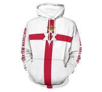 Liumarvexia Sudadera con capucha para hombre con estampado de la bandera de Irlanda del Norte, sudadera con capucha de manga larga para mujer, sudadera casual con bolsillo grande de canguro, sudadera
