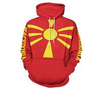 Liumarvexia Sudadera con capucha para hombre con estampado de la bandera de Macedonia del Norte para mujer, sudadera con capucha de manga larga, sudadera casual con bolsillo grande de canguro