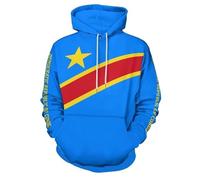 Liumarvexia Sudadera con capucha para hombre con estampado de la República Democrática del Congo Fla para mujer, sudadera con capucha de manga larga, sudadera casual con bolsillo grande de canguro