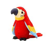 Liummrcy Talking Parrot Plush Toy Talking Parrot Plush Juguete Record Electric Electric Interactive Parrot Bird Toy para niños (sin batería) Rojo