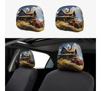 LiuMng 2 fundas universales para reposacabezas de asiento de coche, diseño de tractor de Texas Farm, antisuciedad, para furgonetas