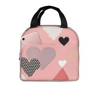 LiuMng Bolsa de almuerzo abstracta con diseño de gráfico de amor, de gran capacidad, aislada, para mujer, para el trabajo, viajes, al aire libre