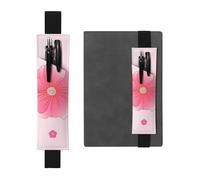 LiuMng Soporte ajustable para bolígrafo, marcapáginas de banda elástica negra, funda de cuero con estampado de claveles florecientes, para cuaderno de diario