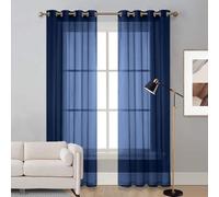 LIUNADM Cortinas Dormitorio con Ojales 200 x 190 cm Poliéster con Ojales, Fácil Instalación Cortinas Salon para La Ventanas Grandes para Dormitorio, Comedor, Cocina, Azul Oscuro