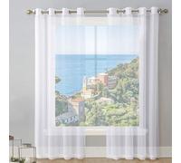 LIUNADM Cortinas Opacas 150 x 235 cm Translucido Moderno Decoracion, con Ojales Blackout Cortinas Cortina Anti Luz para Niños Sala Cuarto Baño, Blanco