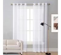 LIUNADM Cortinas Salon Modernas 50 x 180 cm Translucido Moderno Decoracion, con Ojales Cortinas de Salon Ultra Ancho Cortina Dormitorio para Dormitorio, Comedor, Cocina, Blanco