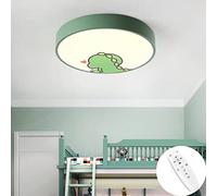 LIUNIAN Luz de techo redonda ultra delgada con 6 cm de dibujos animados de dinosaurio creativo, lámpara de techo de atenuación continua para niños, niñas, con control remoto, 30 cm, 18W