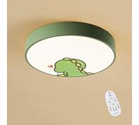 LIUNIAN Luz de techo redonda ultra delgada con 6 cm de dibujos animados de dinosaurio creativo, lámpara de techo de atenuación continua para niños, niñas, con control remoto, 30 cm, 18W