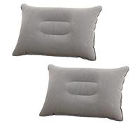 Liunian459 Cojín de playa inflable ultraligero, 2 piezas almohada de camping cómodas, almohadas grises, pequeñas y portátiles, para acampar o en el coche, tejido flocado